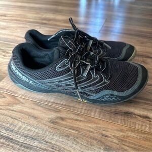 Merrell men’s Trail Glove 3 Trail Running Shoes Size 8.5 Black Grey No Insoles